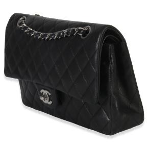 Chanel Black Quilted Lambskin Medium Classic Double Flap Bag 4