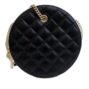 Chanel Black Crumpled Calfskin En Vogue Round Bag 2