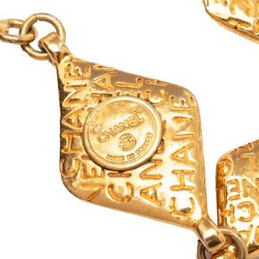 Chanel Gold Plated Logo Chain Necklace 3