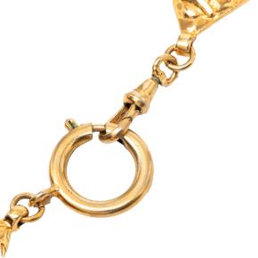 Chanel Gold Plated Logo Chain Necklace 4