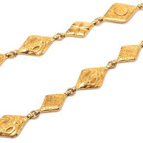 Chanel Gold Plated Logo Chain Necklace 5