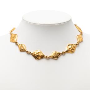 Chanel Gold Plated Logo Chain Necklace 6