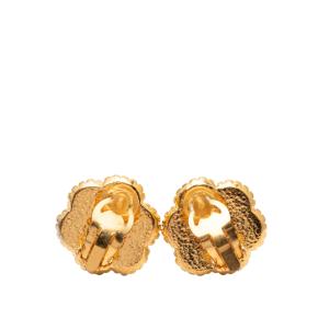 CC Gold Plated Flower Clip On Earrings 2