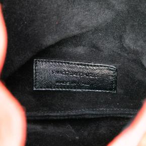 Saint Laurent Red Small Suede Emmanuelle Fringe Bucket Bag 6