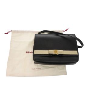 Ferragamo Black Leather Vara Bow Crossbody 15