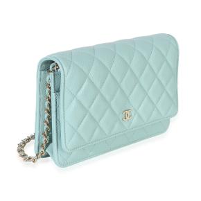 Chanel  Quilted Caviar Classic Wallet On Chain 3