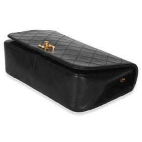 Chanel Vintage 24k Black Quilted Lambskin Single Full Flap Bag 7