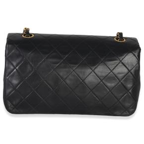 Chanel Vintage 24k Black Quilted Lambskin Single Full Flap Bag 2
