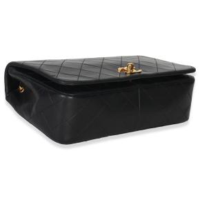 Chanel Vintage 24k Black Quilted Lambskin Single Full Flap Bag 6