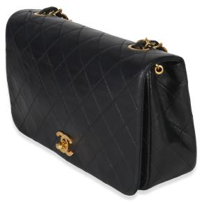 Chanel Vintage 24k Black Quilted Lambskin Single Full Flap Bag 4