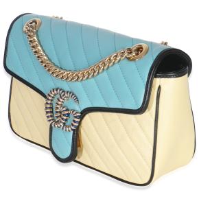 Gucci Calfskin Matelasse Diagonal Torchon Small GG Marmont Bag 4