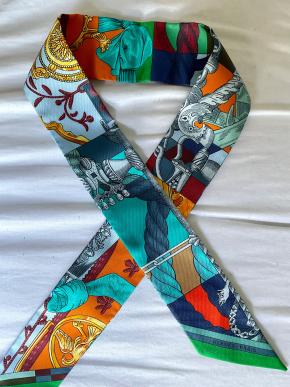 Hermes Printed Silk Twilly 5