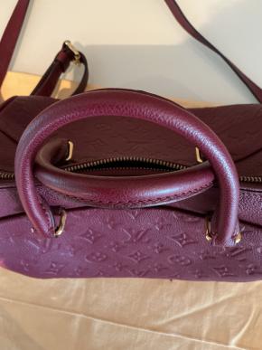 Louis Vuitton Burgundy Speedy Bandouliere Handbag 25 14