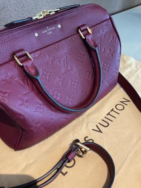 Louis Vuitton Burgundy Speedy Bandouliere Handbag 25 11