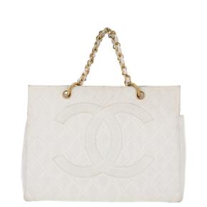 Chanel White Caviar Grand Shopping Tote 7
