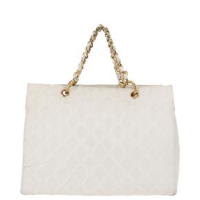 Chanel White Caviar Grand Shopping Tote 4