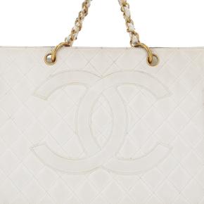 Chanel White Caviar Grand Shopping Tote 5