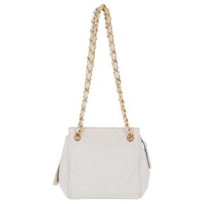 Chanel White Quilted Leather Shoulder Bag 9