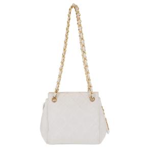 Chanel White Quilted Leather Shoulder Bag 11