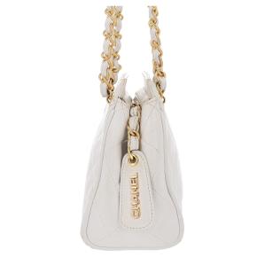 Chanel White Quilted Leather Shoulder Bag 5