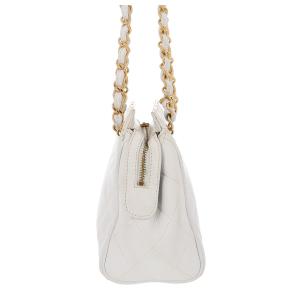 Chanel White Quilted Leather Shoulder Bag 4