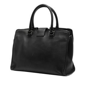 Saint Laurent Black Baby Leather Monogram Downtown Cabas Satchel 7
