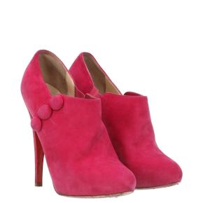 Christian Louboutin Fuxia C’est Moi Suede Ankle Boots 7