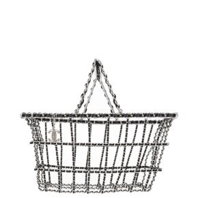 Chanel Collector's Silver Metal Supermarket Shopping Basket Bag 2