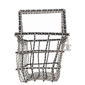Chanel Collector's Silver Metal Supermarket Shopping Basket Bag 3