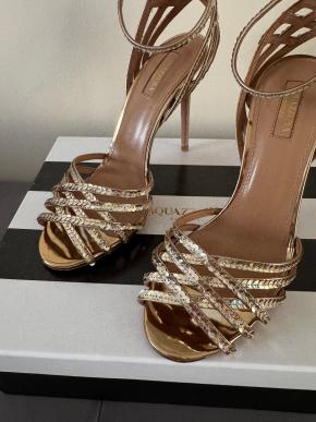 Acquazurra Gold Studio Sequin Sandals 6