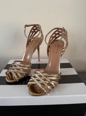 Acquazurra Gold Studio Sequin Sandals 4