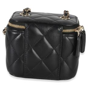 Chanel  Quilted Lambskin Camellia Bow Chain Mini Vanity Case 2