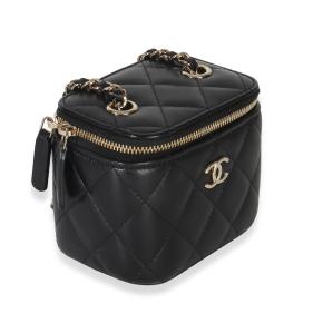 Chanel  Quilted Lambskin Camellia Bow Chain Mini Vanity Case 3