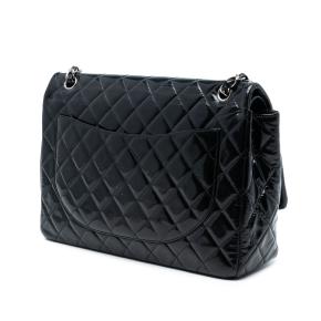 Chanel Black Jumbo Classic Patent Double Flap 2