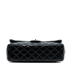 Chanel Black Jumbo Classic Patent Double Flap 3