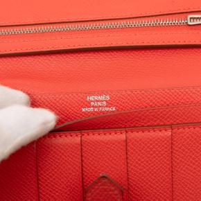 Hermes Rouge Pivoine Epsom Bearn Wallet 6