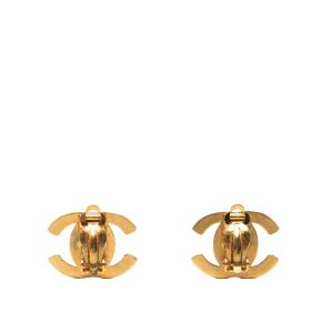 CC Gold Plated Turn Lock Clip On Earrings 2