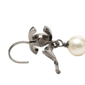 Chanel  Faux Pearl Ribbon Knot Dangle Earrings 3