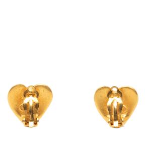 CC Gold Plated Heart Clip On Earrings 2