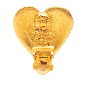 CC Gold Plated Heart Clip On Earrings 3