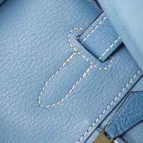 Hermes Blue Jean Clemence Birkin Retourne 35 12