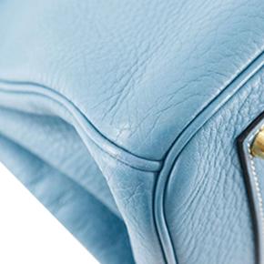 Hermes Blue Jean Clemence Birkin Retourne 35 17