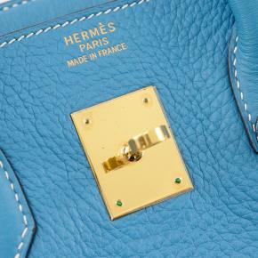 Hermes Blue Jean Clemence Birkin Retourne 35 8