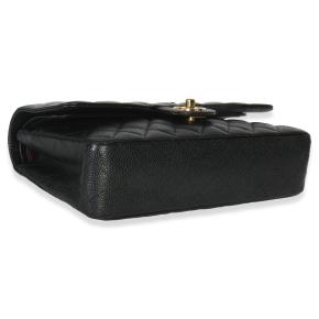 Chanel Black Quilted Caviar Medium Classic Double Flap Bag 4