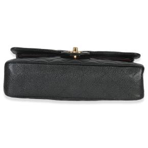 Chanel Black Quilted Caviar Medium Classic Double Flap Bag 6