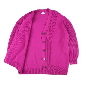 Hermès Textured Ribbed V-Neck 71 cms Long Cardigan 4