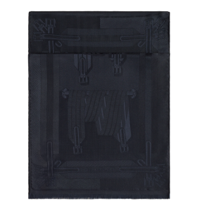 Hermès Blue Les Sangles Stole 180x43 cms 13