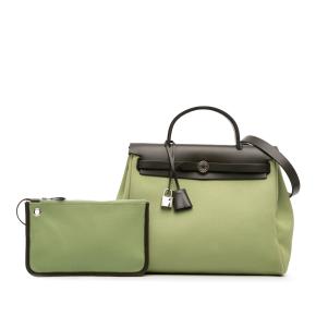 Hermes Green Toile Herbag Zip 31 13