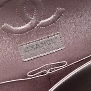 Chanel Silver Medium Classic Metallic Lambskin Double Flap 5