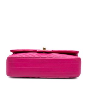 Chanel Pink Medium Classic Chevron Lambskin Double Flap 3